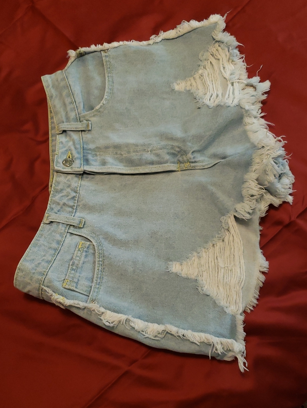 Forever 21 Light Gray Distressed Denim Cutoff Shorts